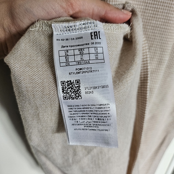 Guess Houndstooth Taupe Polo XL - Picture 5 of 9